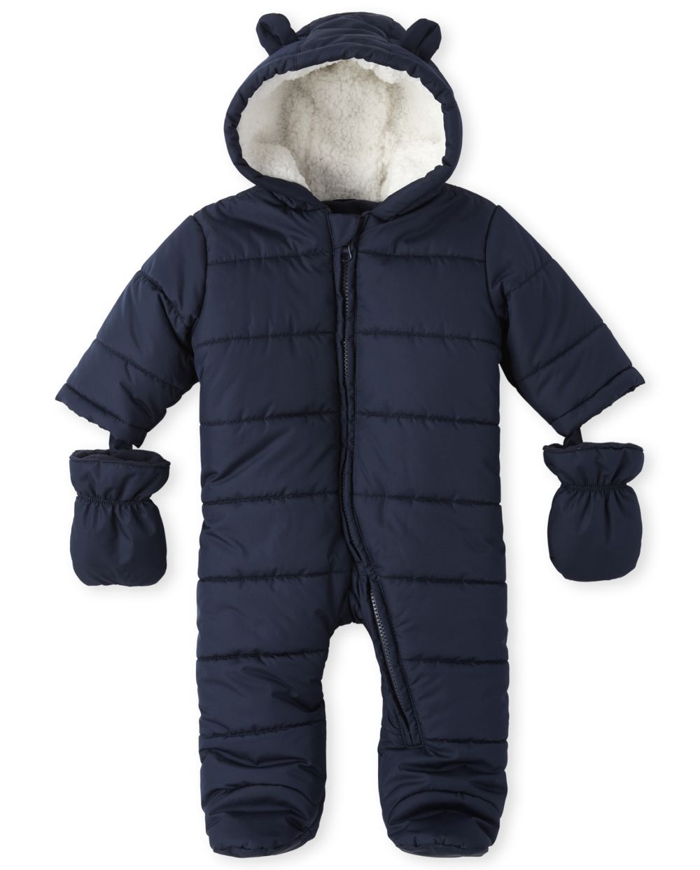 baby snowsuit with mittens