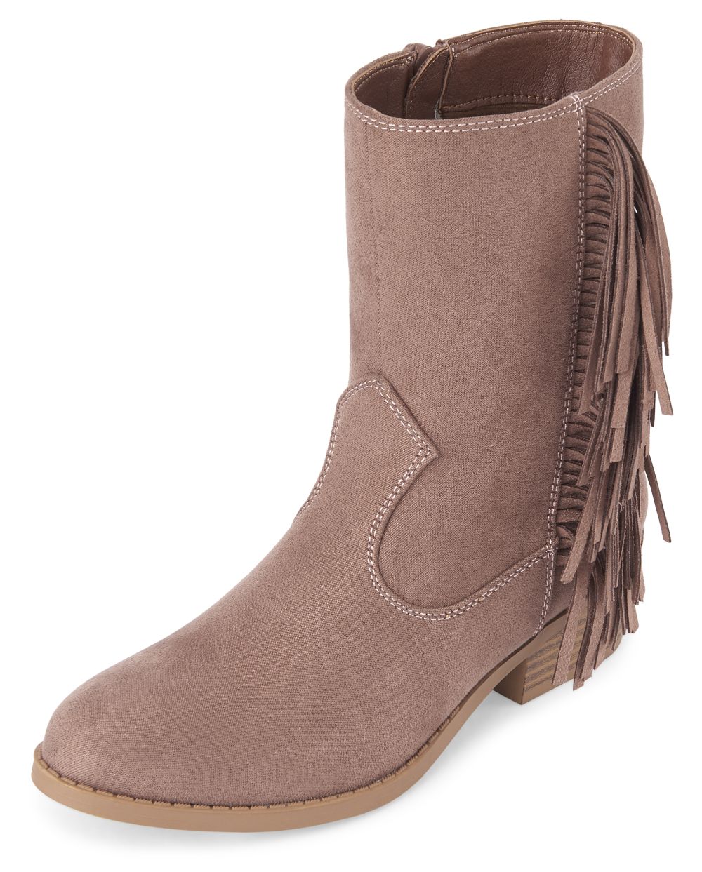 Girls Fringe Faux Suede Boots