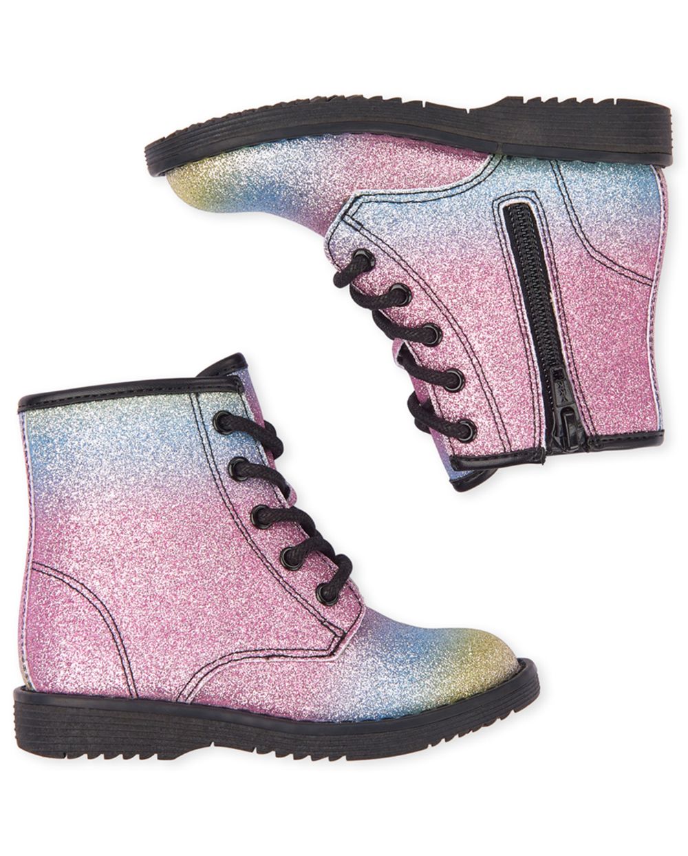 glitter rainbow boots