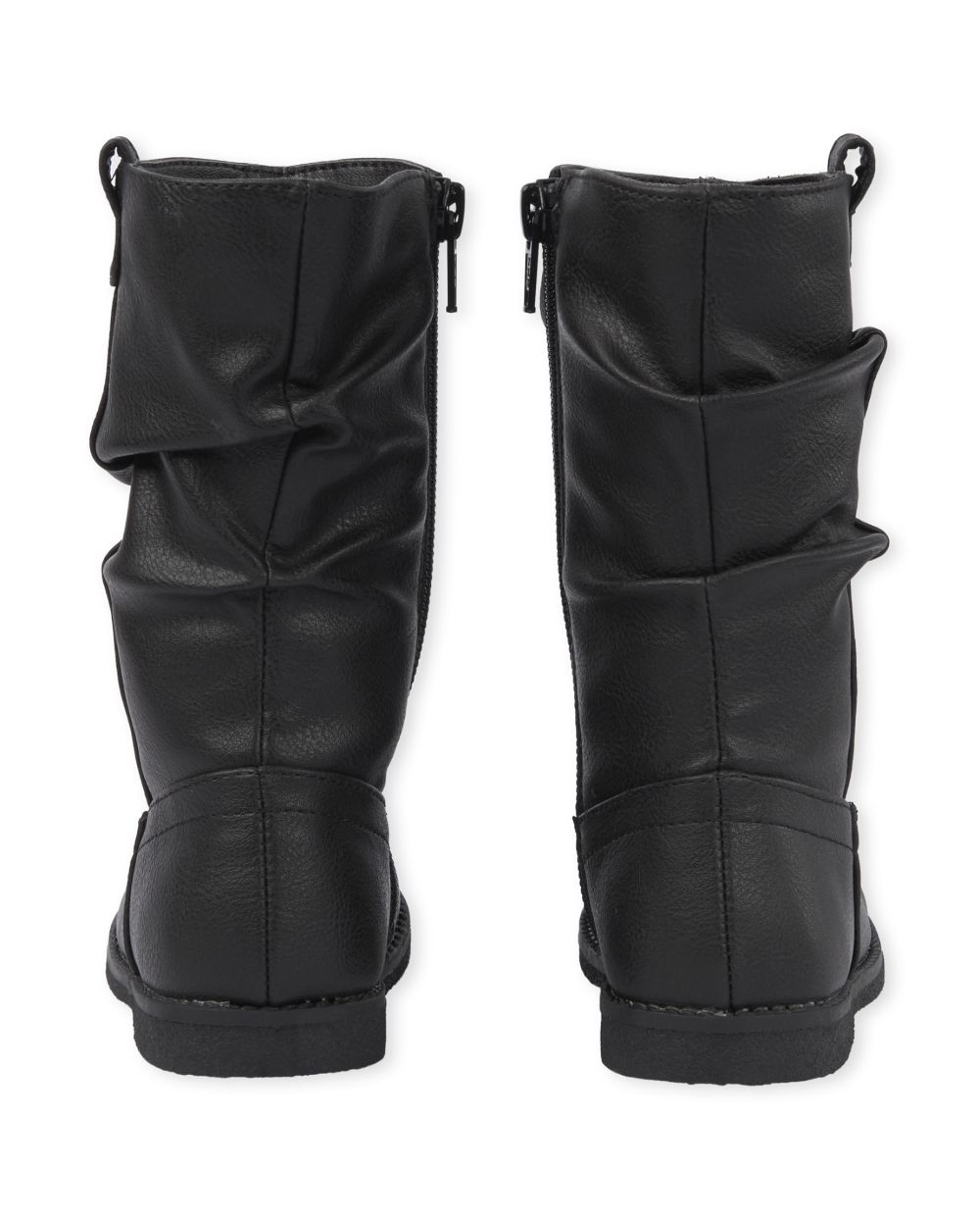 ladies black leather slouch boots