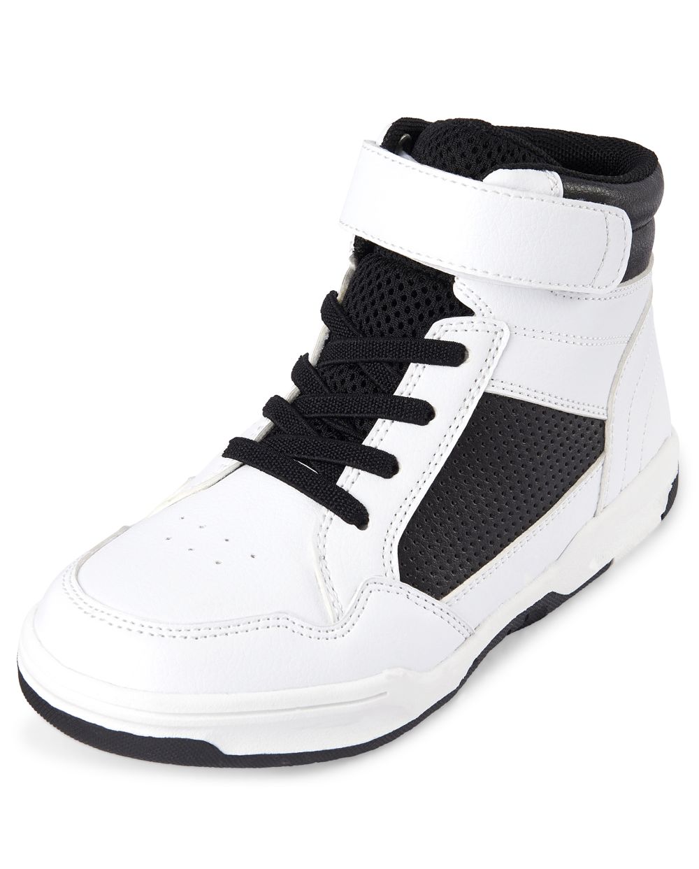 Boys Faux Leather Hi Top Sneakers