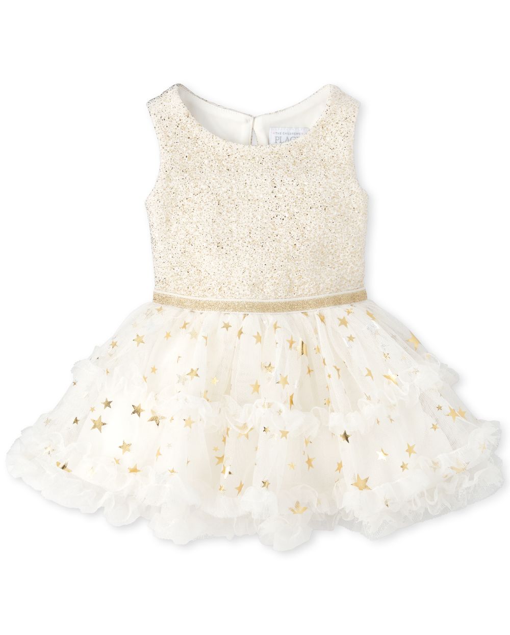 Baby Girls Sleeveless Foil Star Print Tutu Dress And Bloomers Set