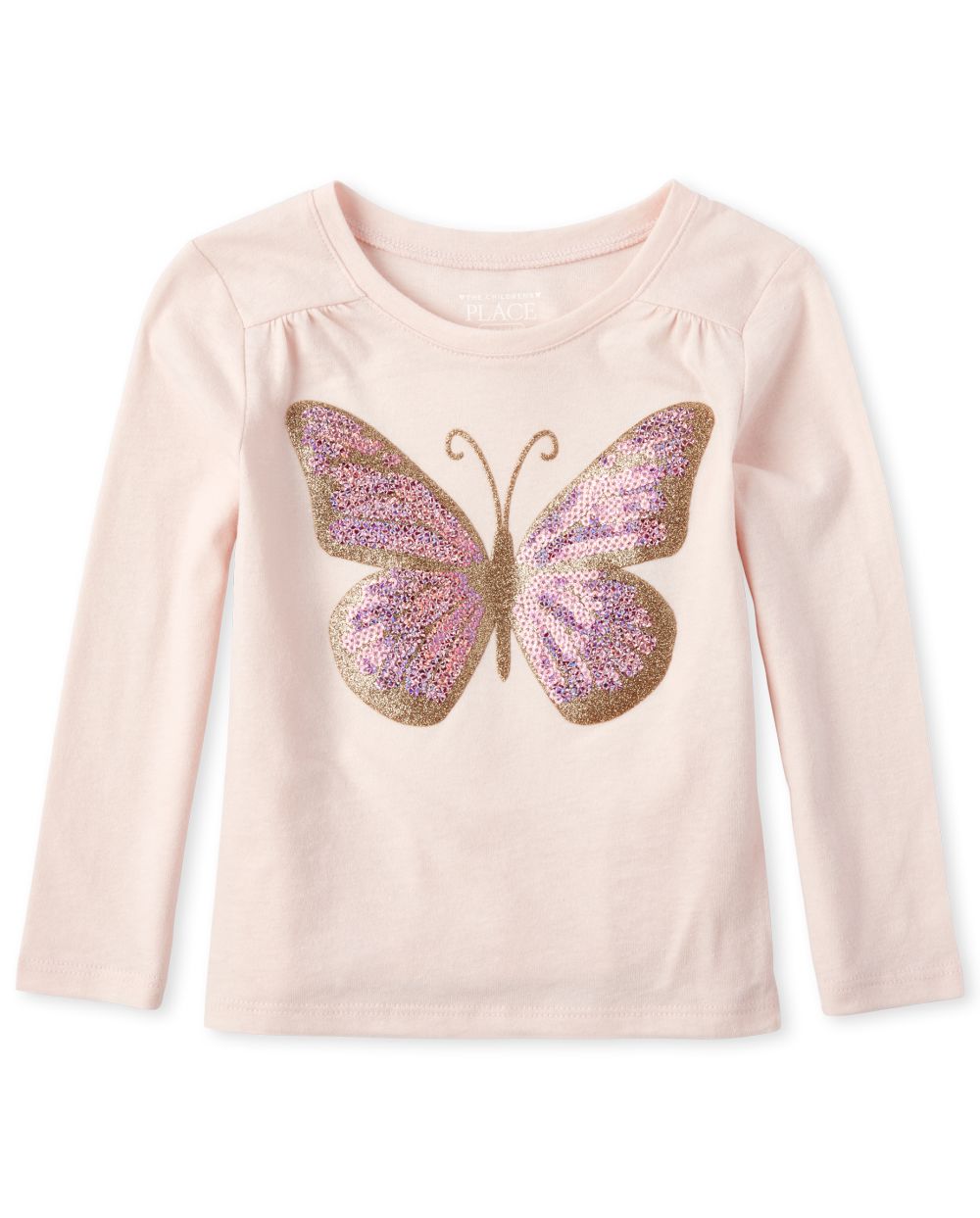 Baby And Toddler Girls Long Sleeve Embellished Graphic Top