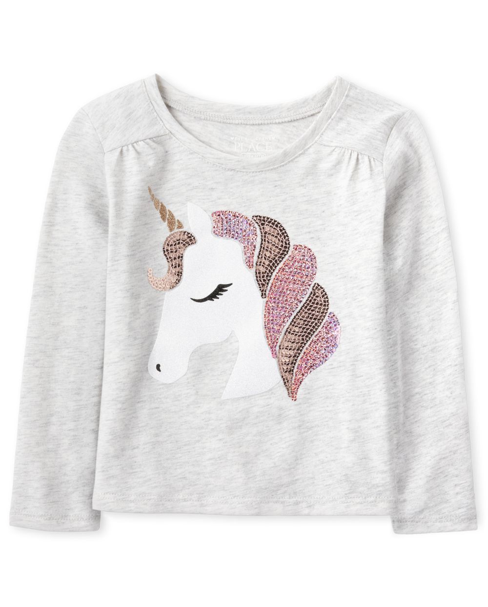 Baby And Toddler Girls Long Sleeve Embellished Graphic Top