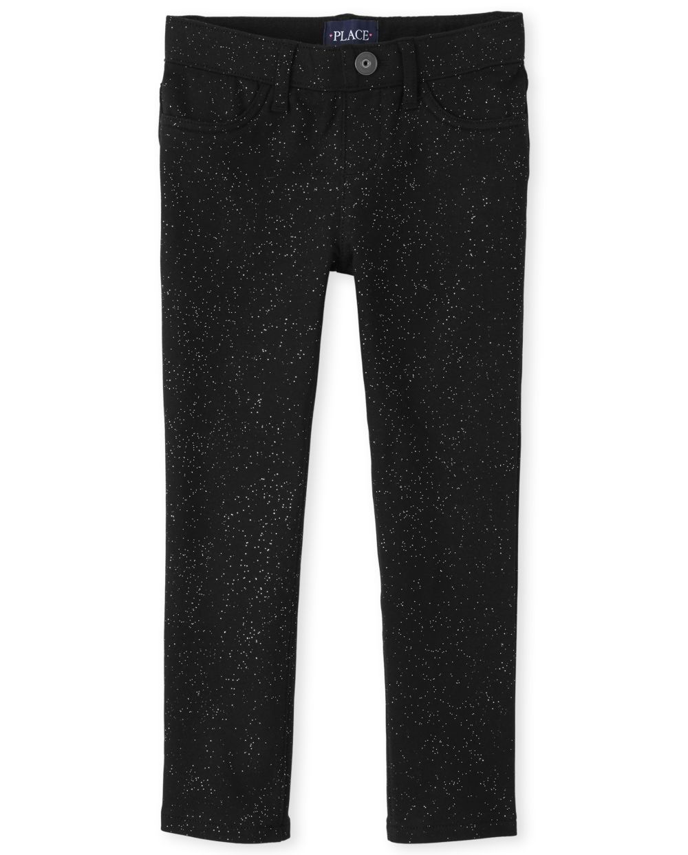 Girls Glitter French Terry Pull On Jeggings