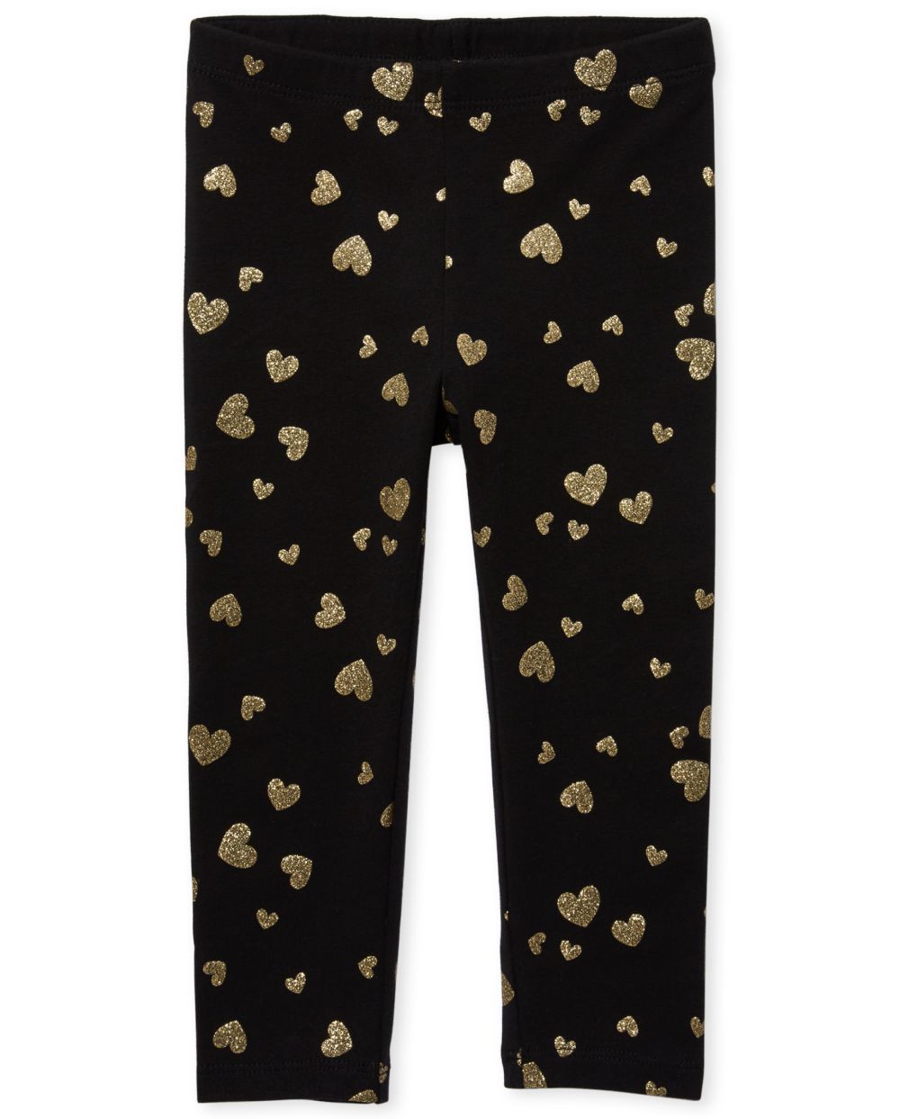 Toddler Girls Glitter Heart Print Leggings