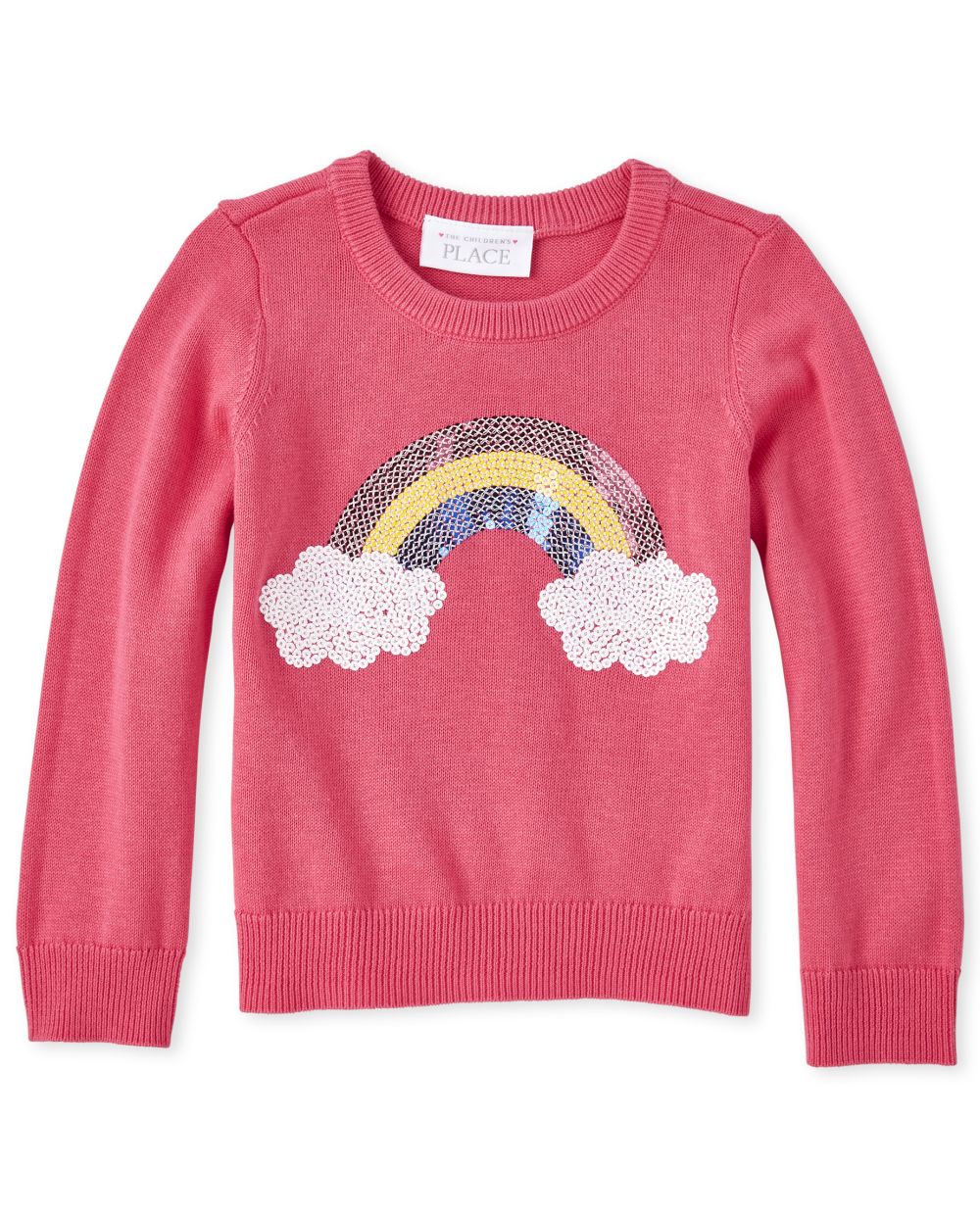 Baby And Toddler Girls Long Sleeve Sequin Graphic Sweater