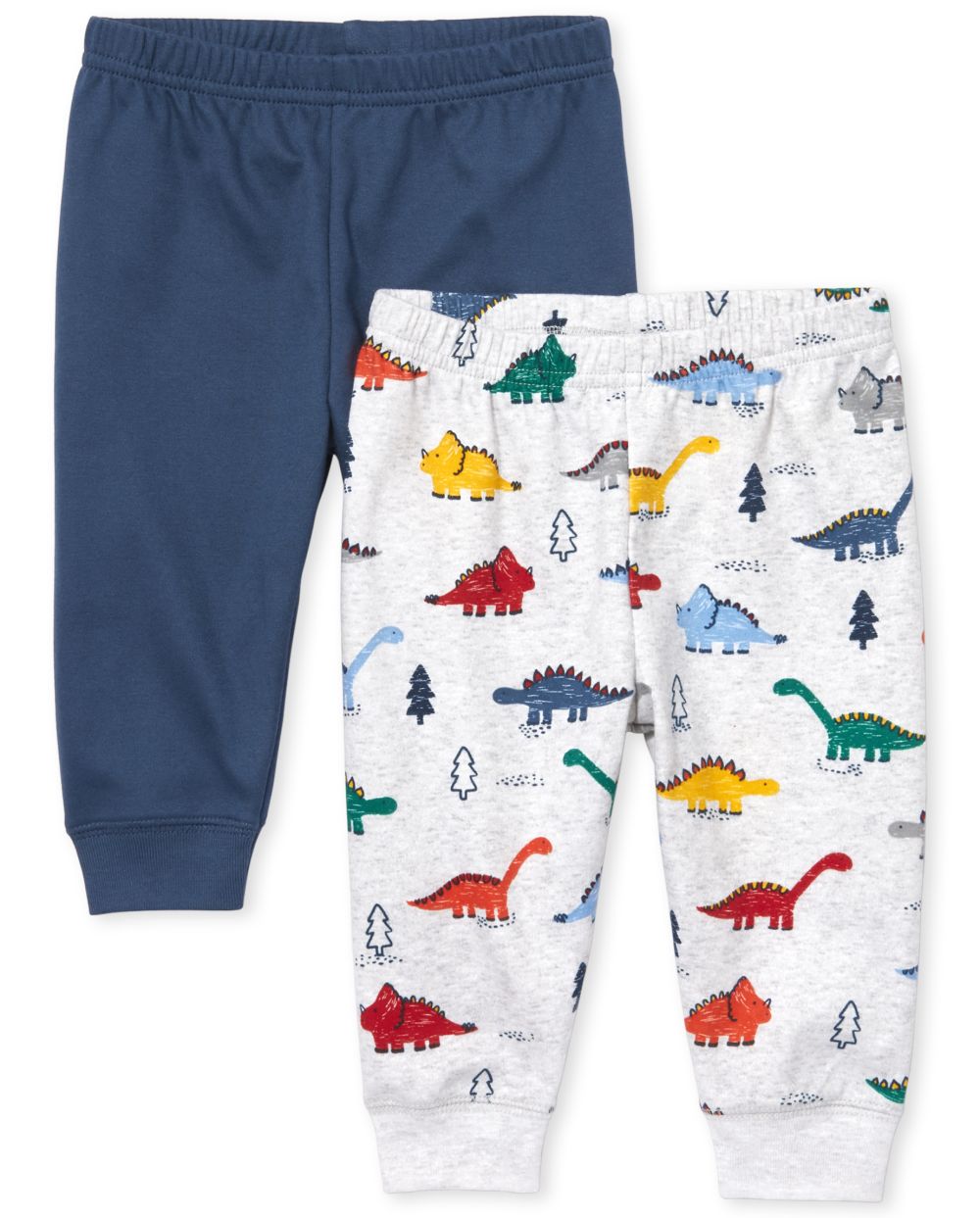 Baby Boys Dino And Solid Knit Pants 2-Pack