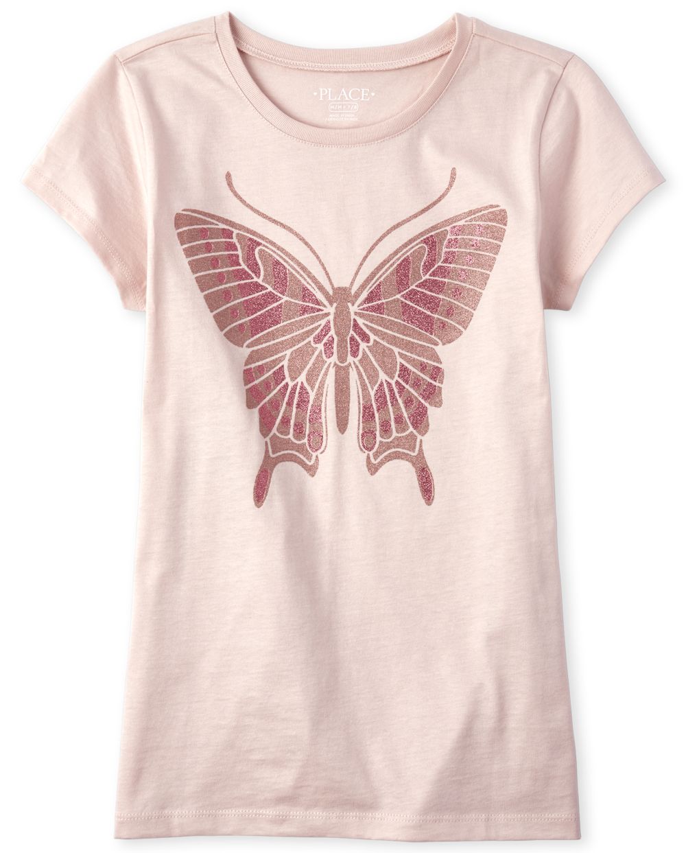 Girls Glitter Butterfly Graphic Tee