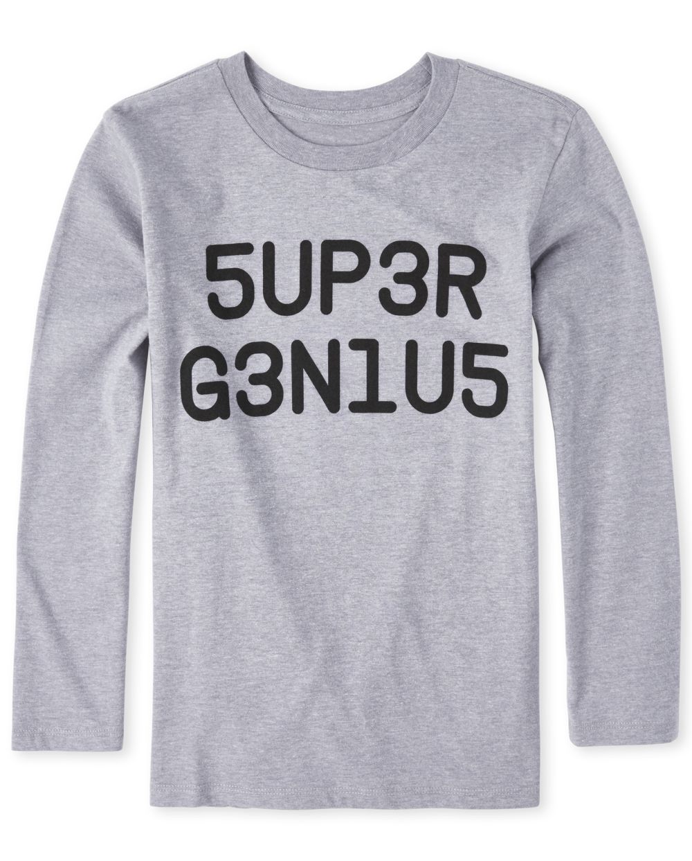 Boys Long Sleeve 'Super Genius' Numbers Graphic Tee