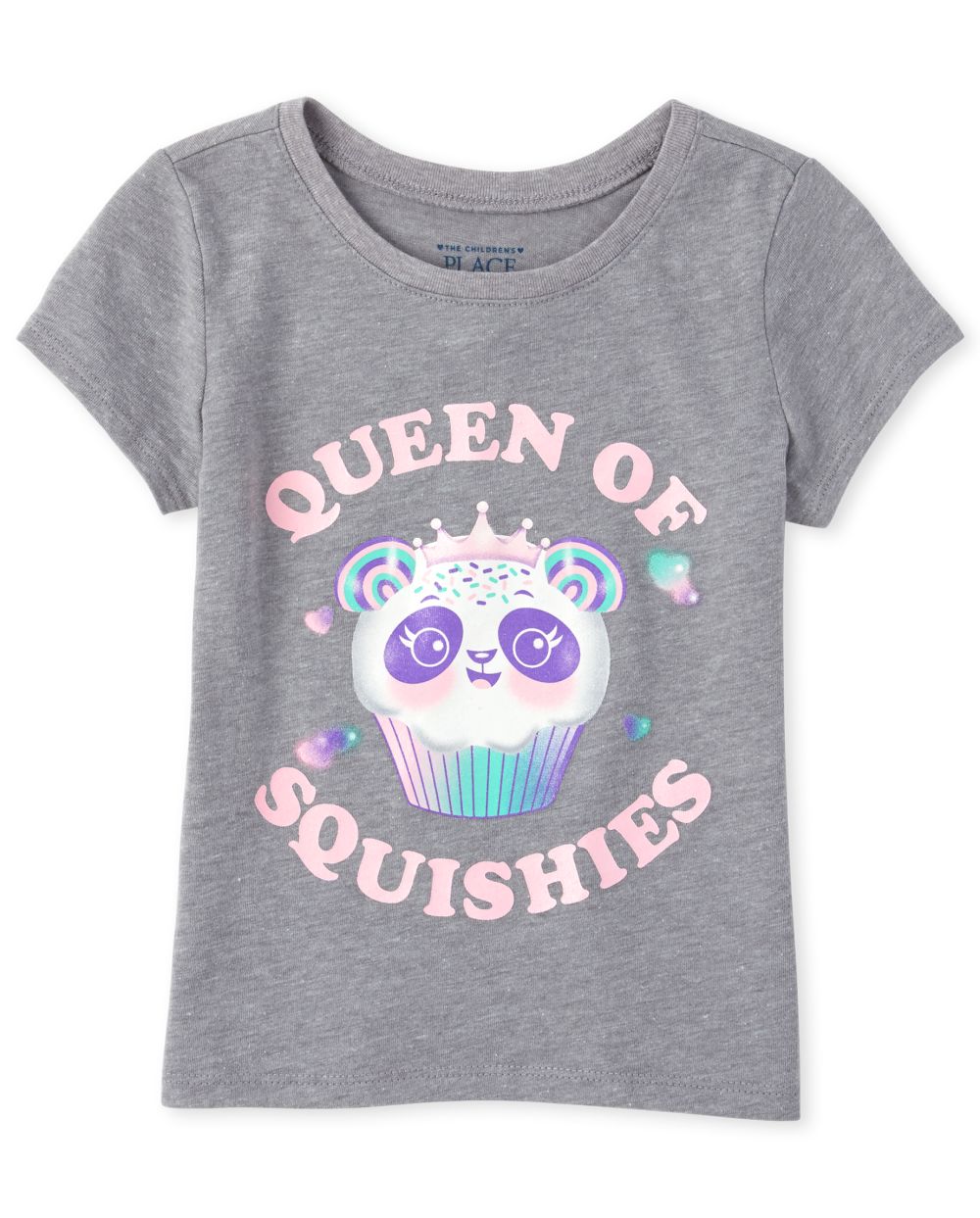 Baby And Toddler Girls Short Sleeve Glitter 'Queen Of Squishies' Panda ...