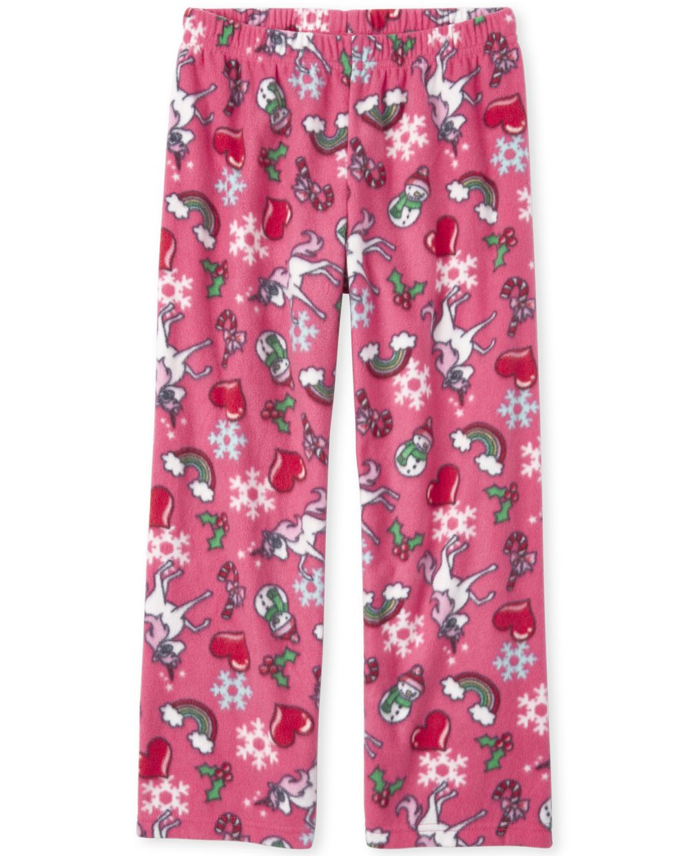 Girls Unicorn Print Matching Fleece Pajama Pants