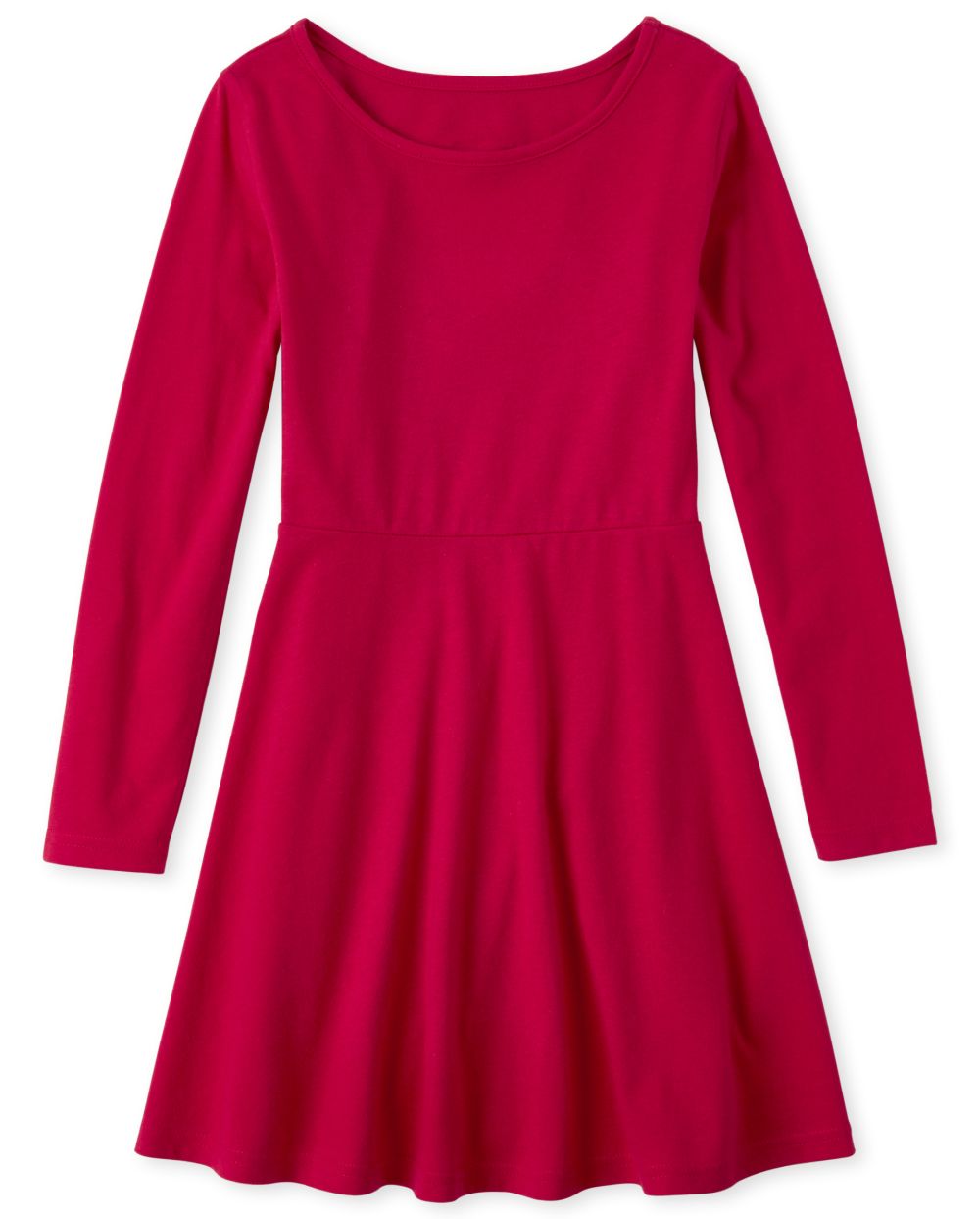 Girls Valentine's Day Long Sleeve Heart Cut Out Matching Knit Skater Dress
