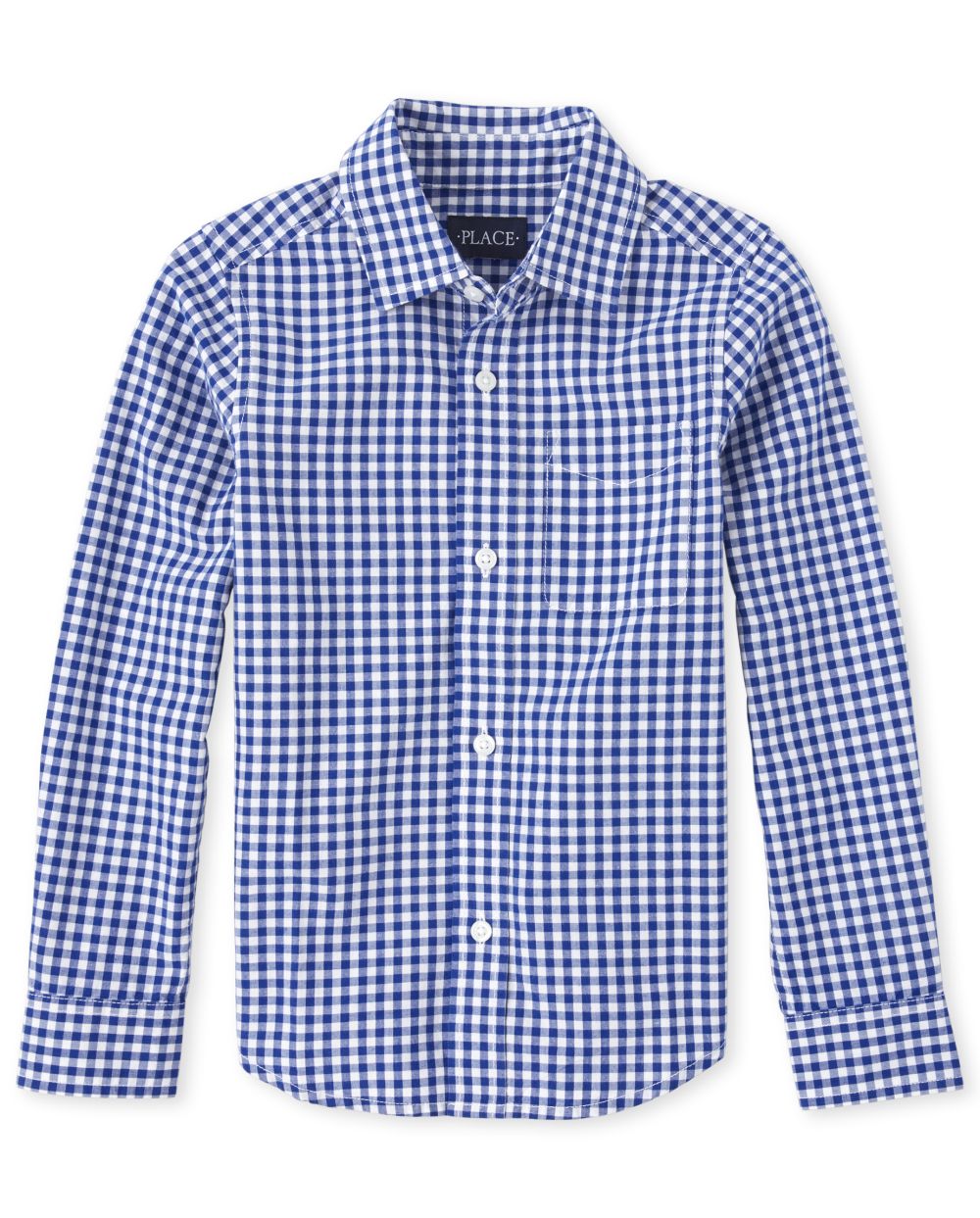 Boys Christmas Long Sleeve Gingham Poplin Matching Button Down Shirt