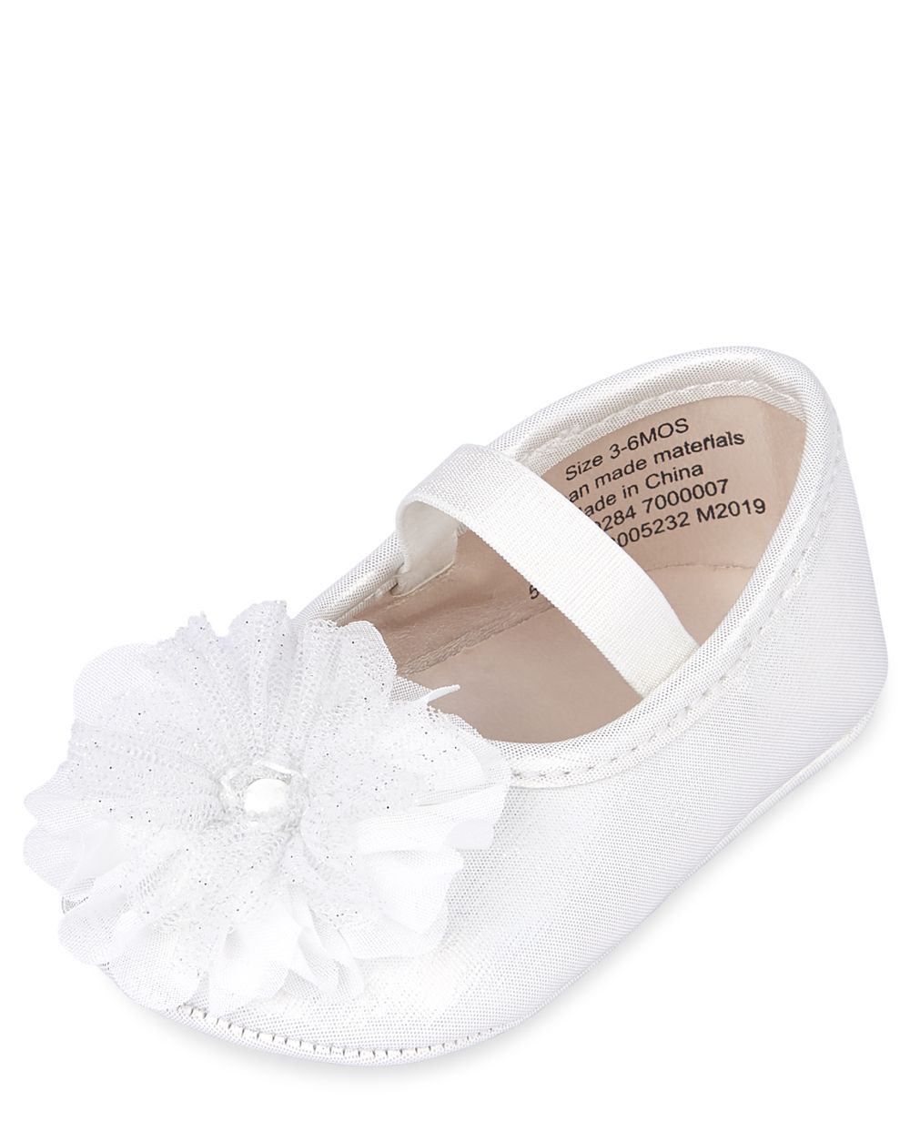 Baby Girls Christmas Iridescent Flower Faux Leather Ballet Flats