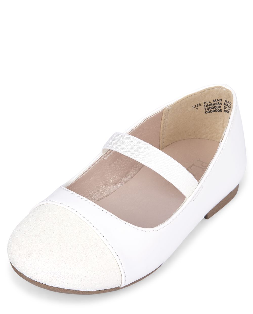 Toddler Girls Christmas Glitter And Iridescent Faux Leather Ballet Flats