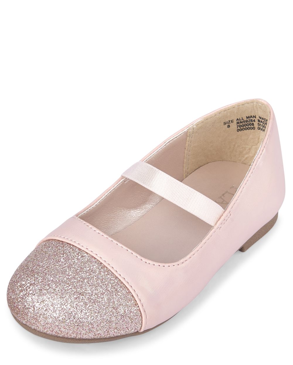 Toddler Girls Christmas Glitter And Iridescent Faux Leather Ballet Flats