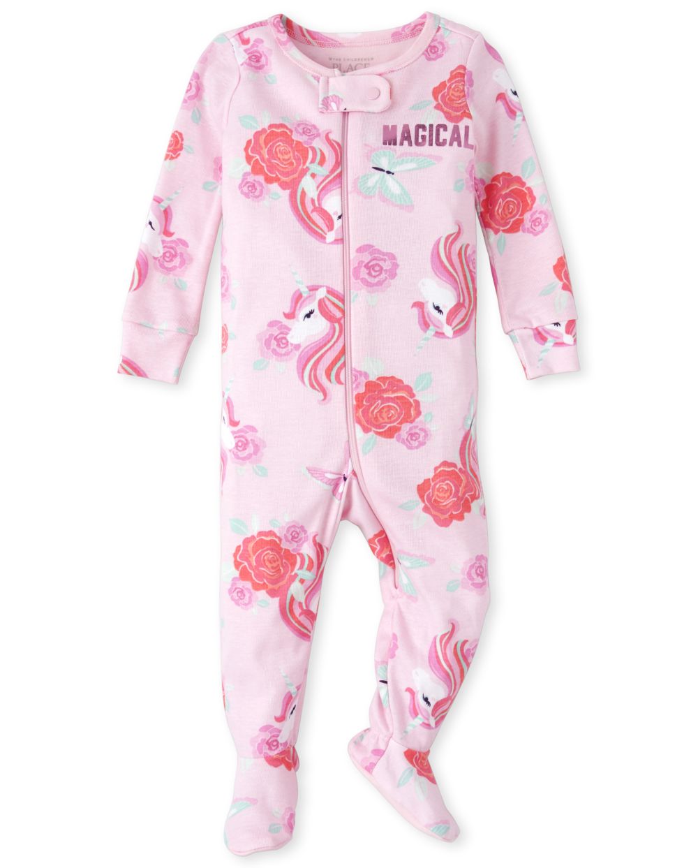 Baby And Toddler Girls Long Sleeve Magical Unicorn Print Matching Snug