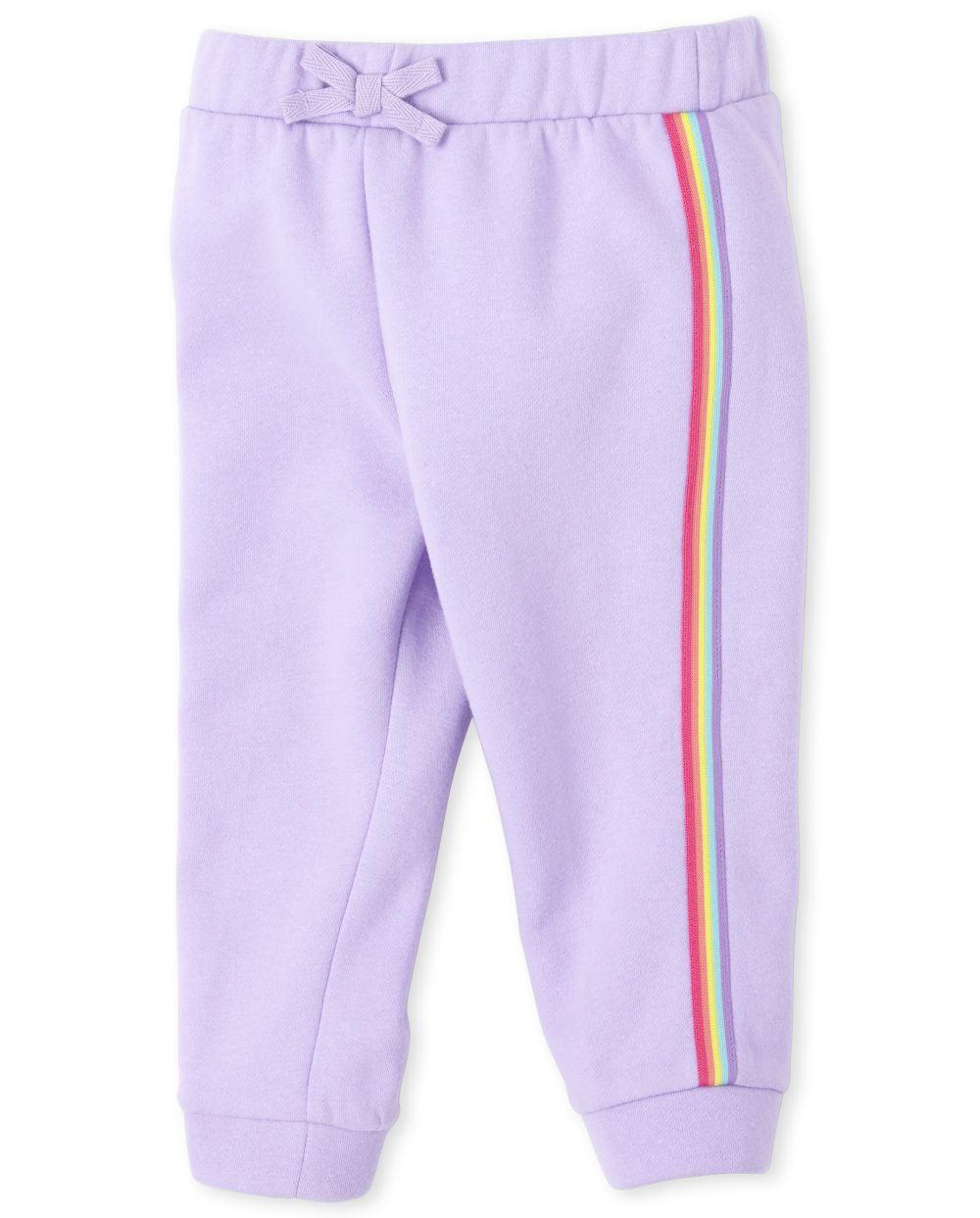 Baby And Toddler Girls Active Rainbow Side Stripe French Terry Jogger Pants