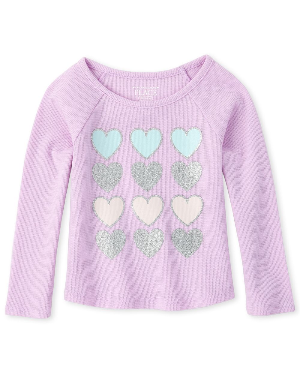 Baby And Toddler Girls Long Sleeve Glitter Graphic Thermal Top