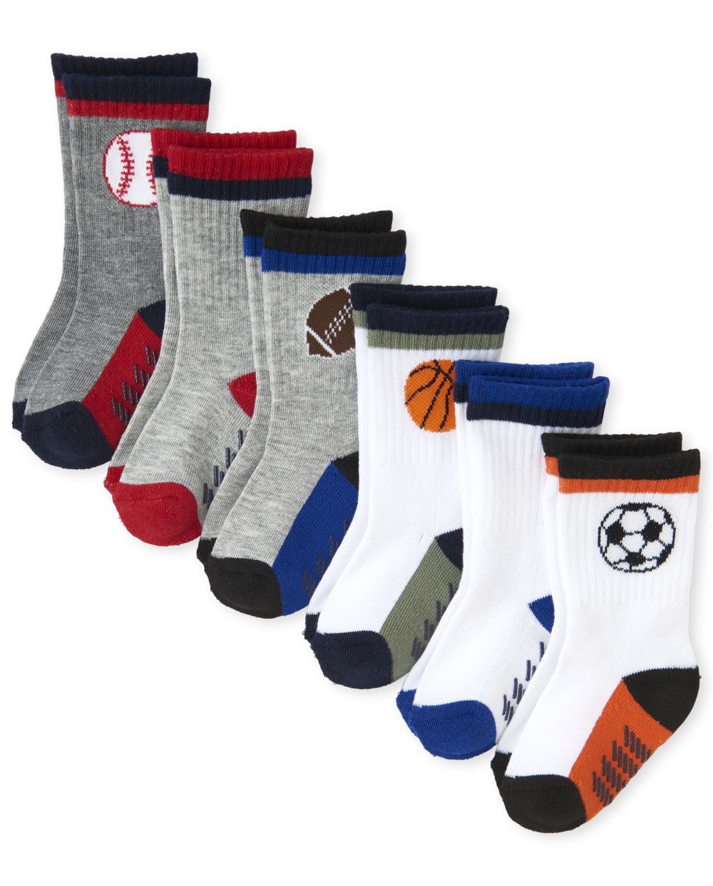 Baby And Toddler Boys Sports Crew Socks 6Pack