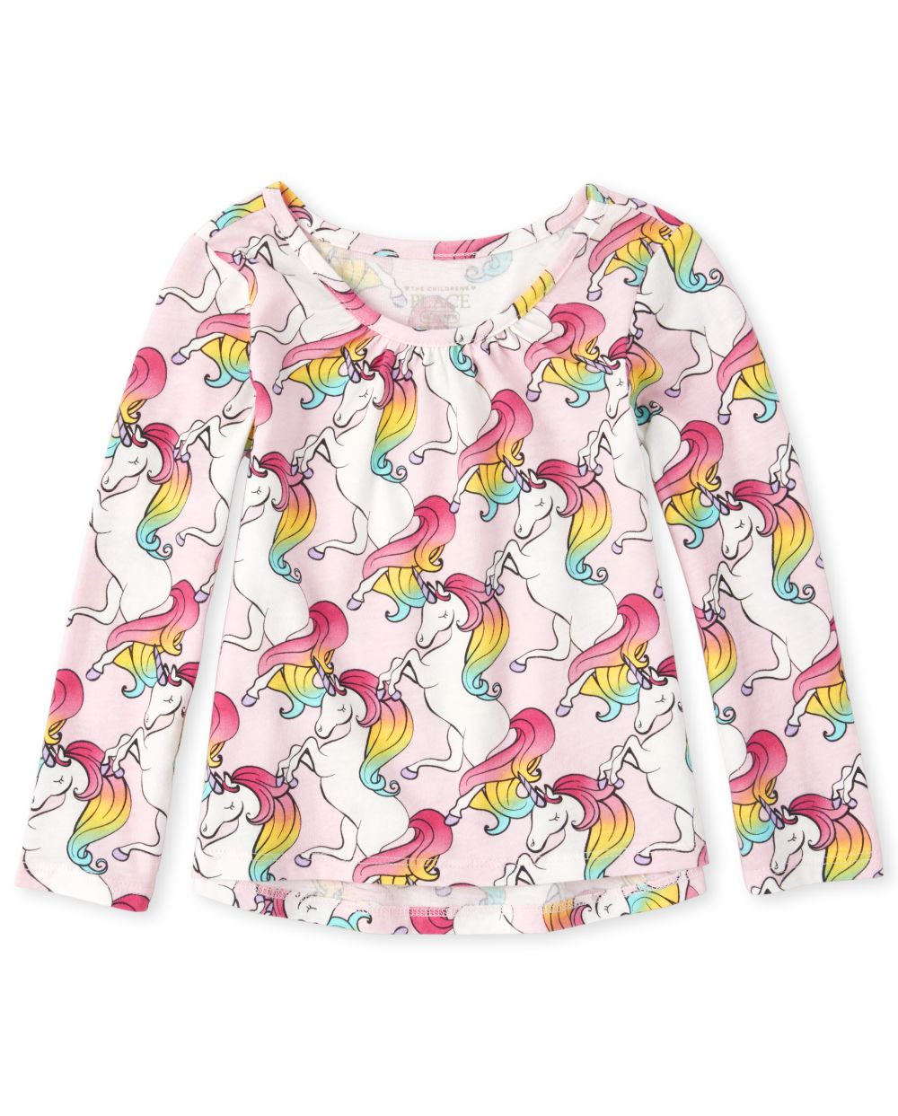 Baby And Toddler Girls Long Sleeve Unicorn Print Top