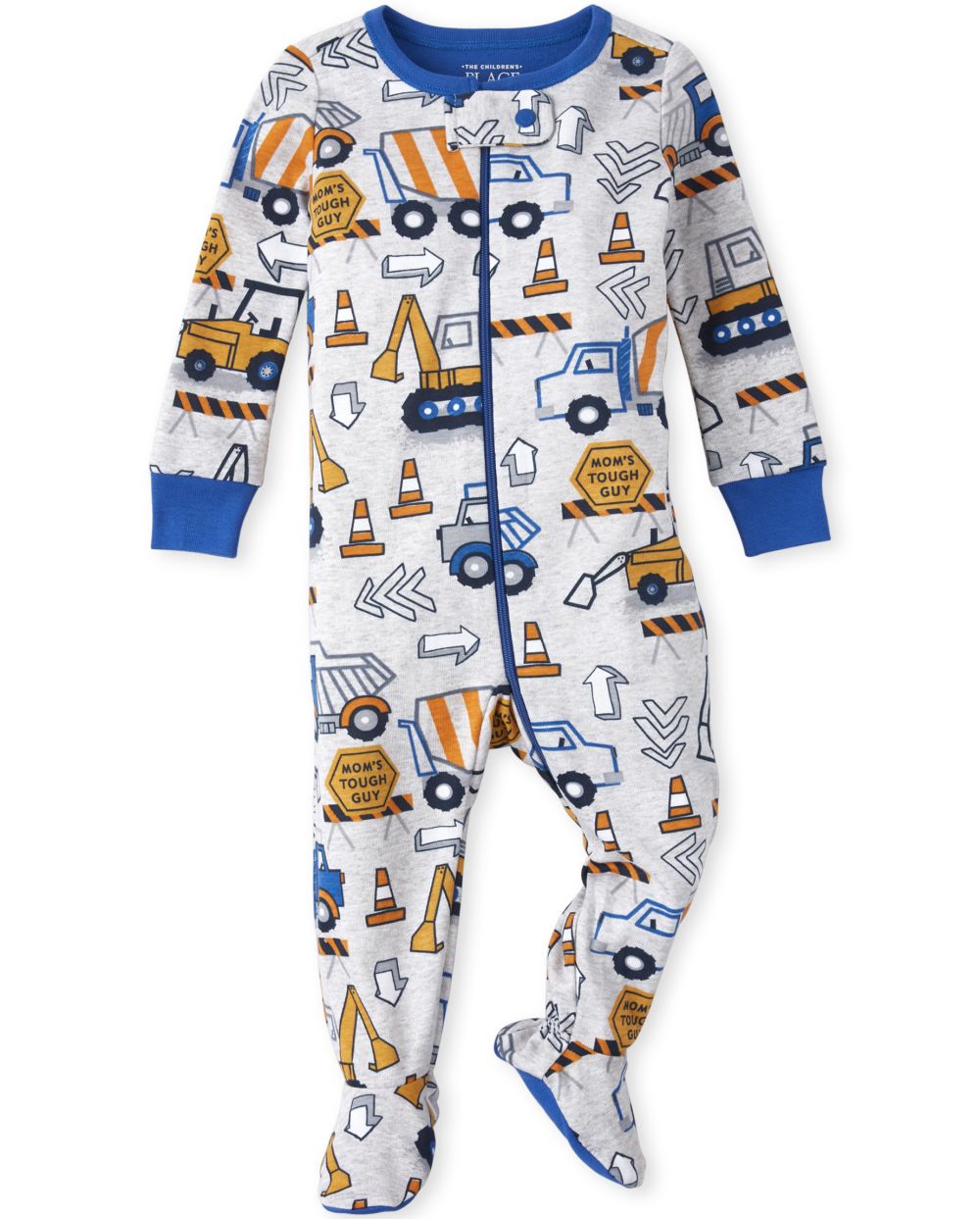 Baby And Toddler Boys Long Sleeve Construction Print Snug Fit Cotton