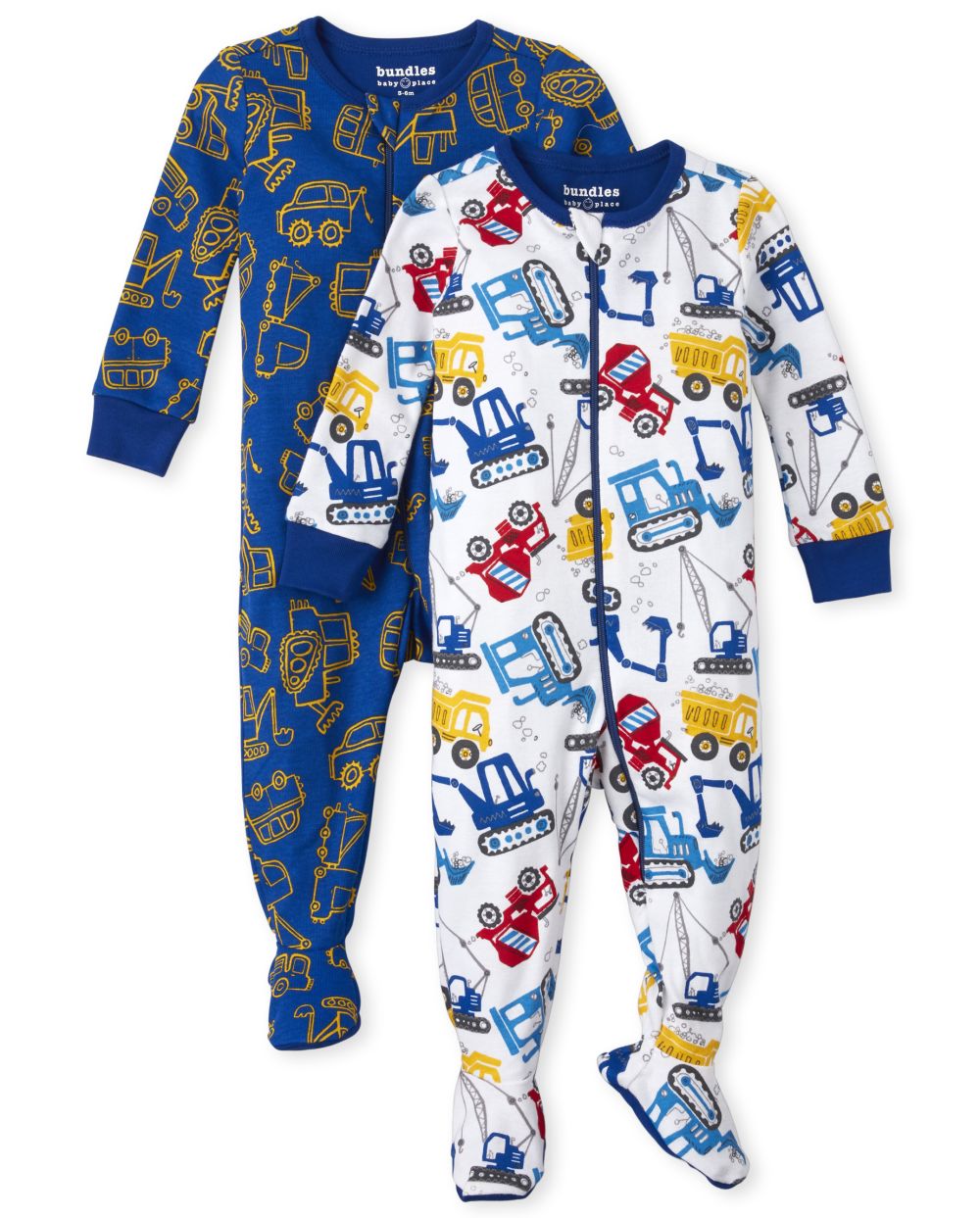 Baby And Toddler Boys Long Sleeve Construction Print Snug Fit Cotton