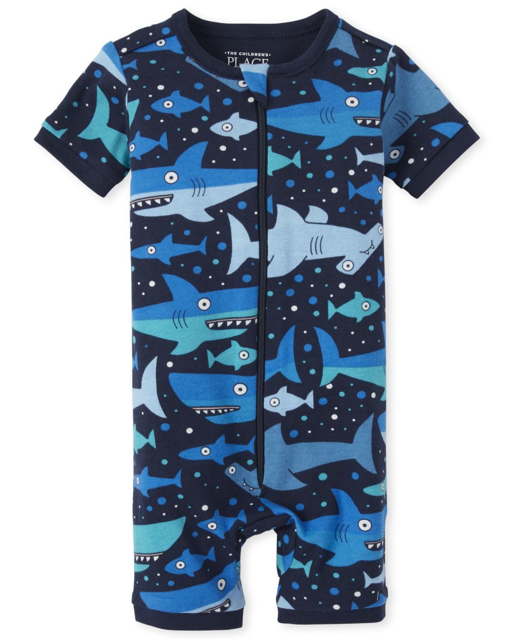Baby And Toddler Boys Short Sleeve Shark Snug Fit Cotton Cropped One ...