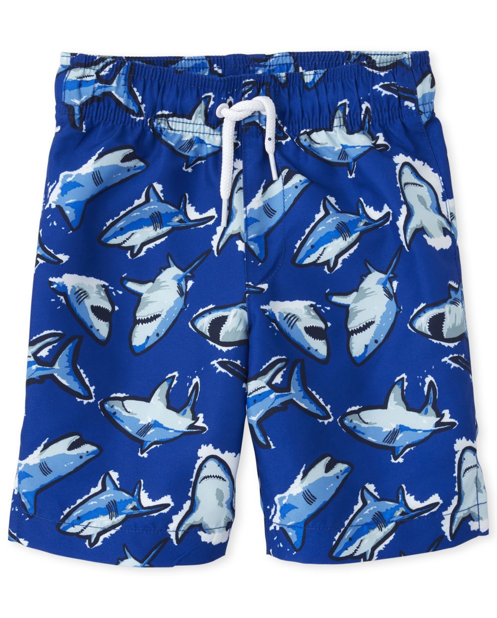 Boys Shark Print Swim Trunks