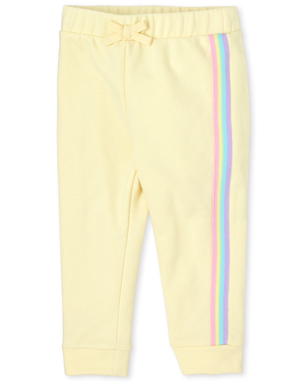 Baby And Toddler Girls Rainbow Side Stripe French Terry Jogger Pants