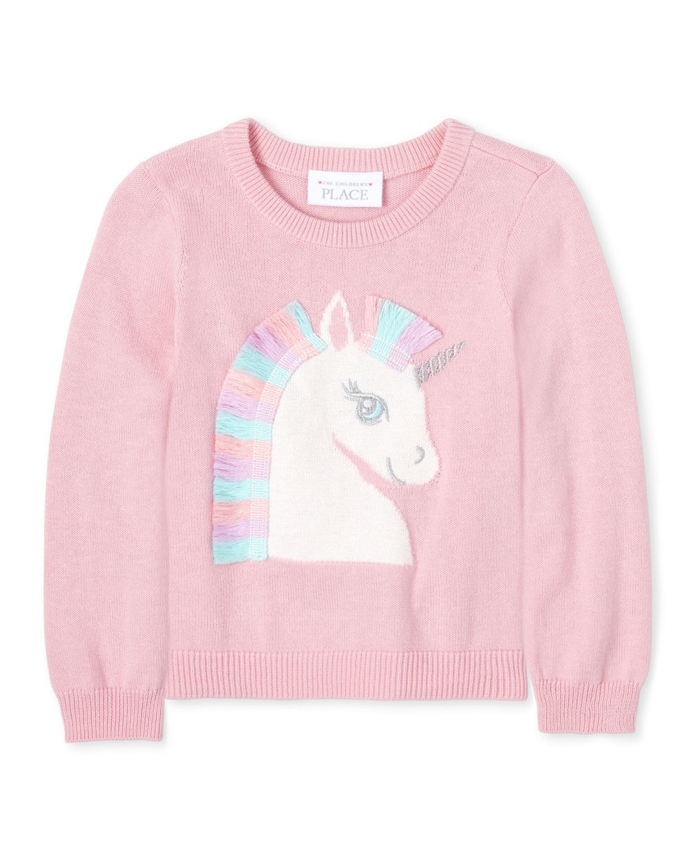 Baby And Toddler Girls Long Sleeve Tassel And Glitter Unicorn Sweater