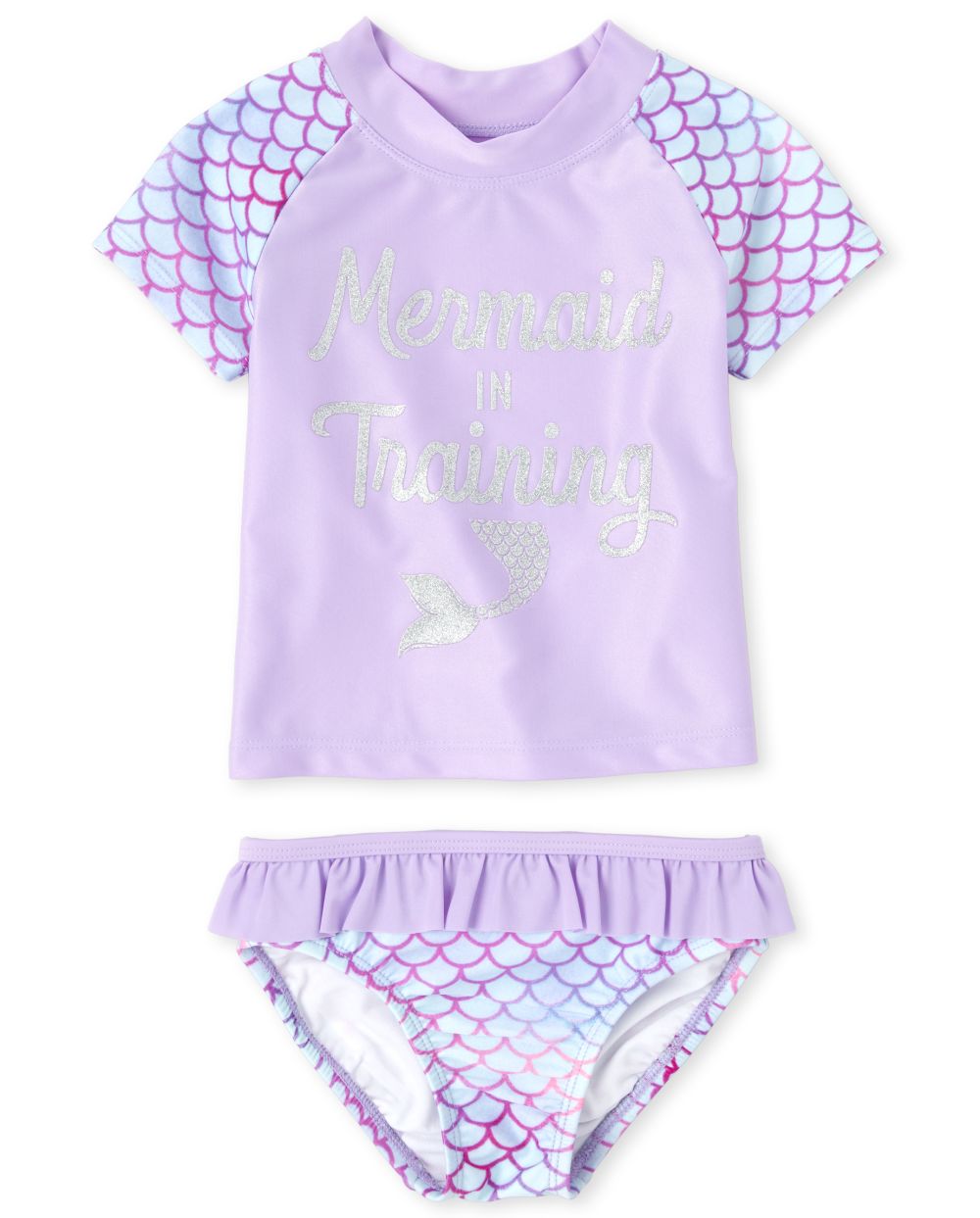 Babyhug Water Repellent Half Raglan Sleeves Legged Swimsuit With Turtle & Fish Print - Light Blue