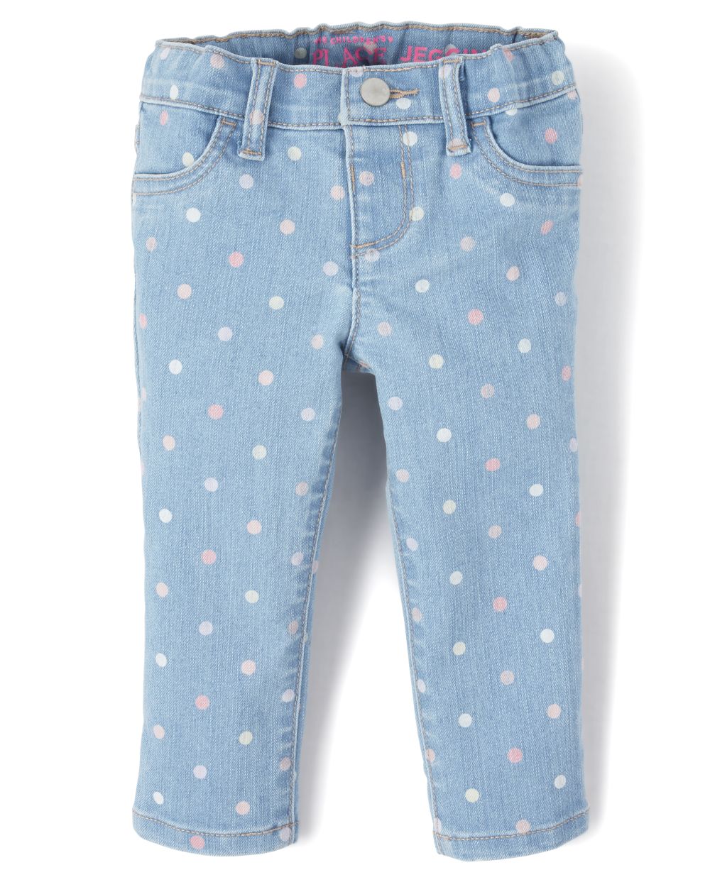Baby And Toddler Girls Dot Print Denim Jeggings