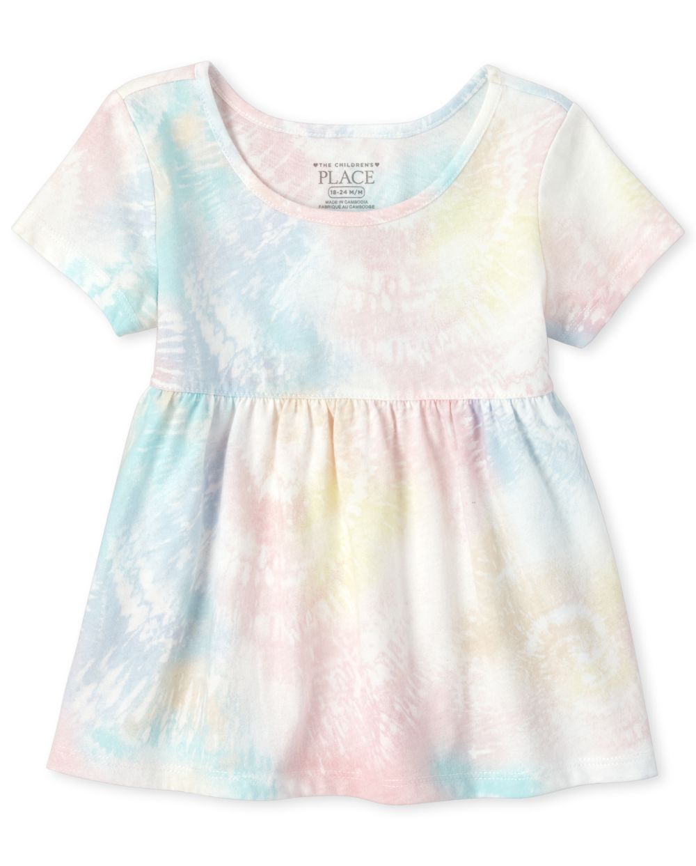 Baby And Toddler Girls Short Sleeve Tie Dye Tunic Top