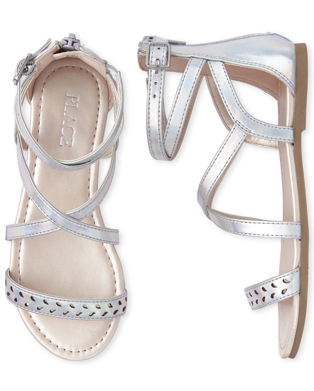 holographic gladiator sandals