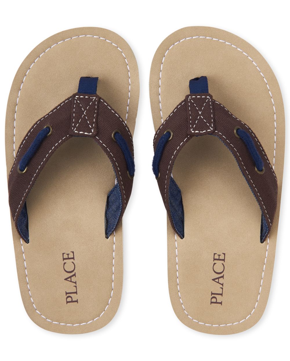 childrens brown flip flops
