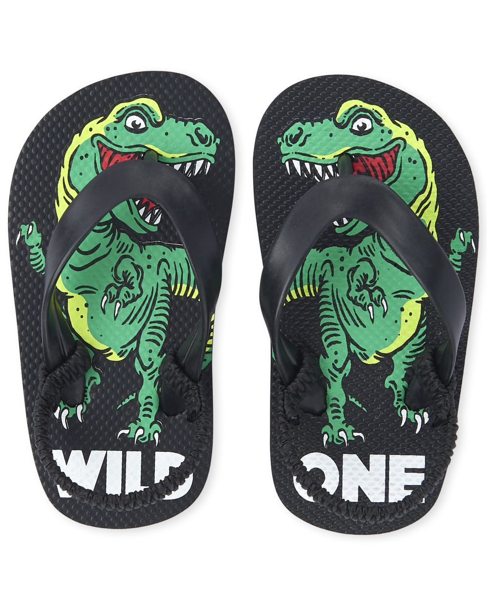 Toddler Boys 'Wild One' Dino Flip Flops