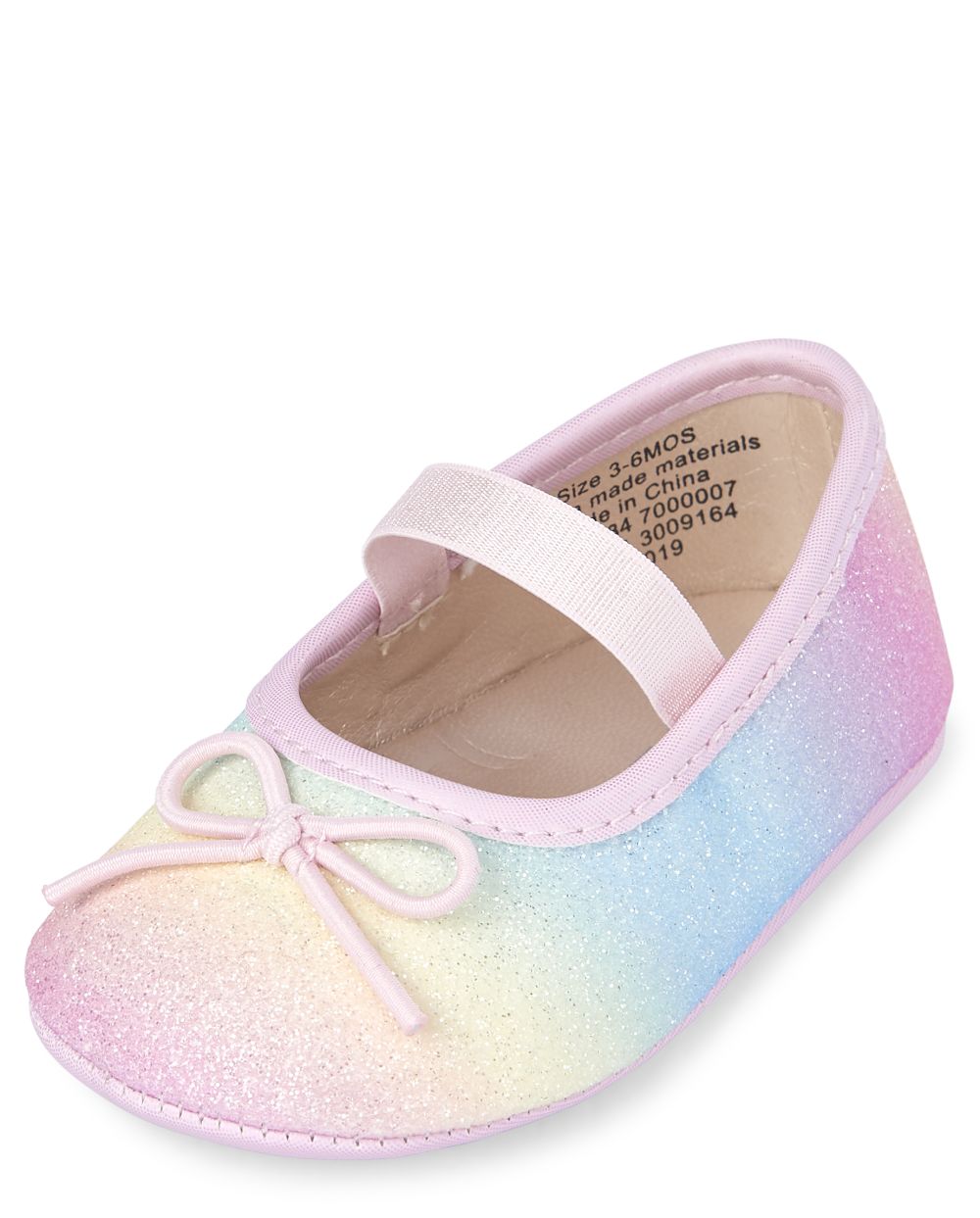 Baby Girls Easter Glitter Rainbow Faux Leather Matching Ballet Flats