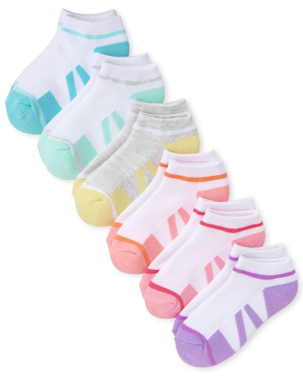 Girls Athletic Cushioned Ankle Socks 6-Pack