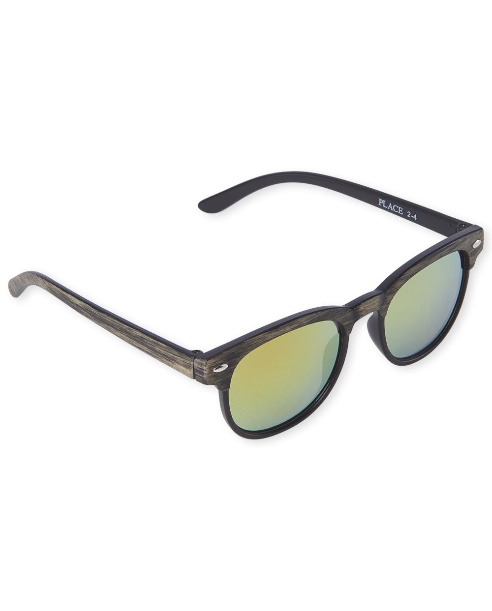 Toddler Boys Faux Wood Retro Sunglasses