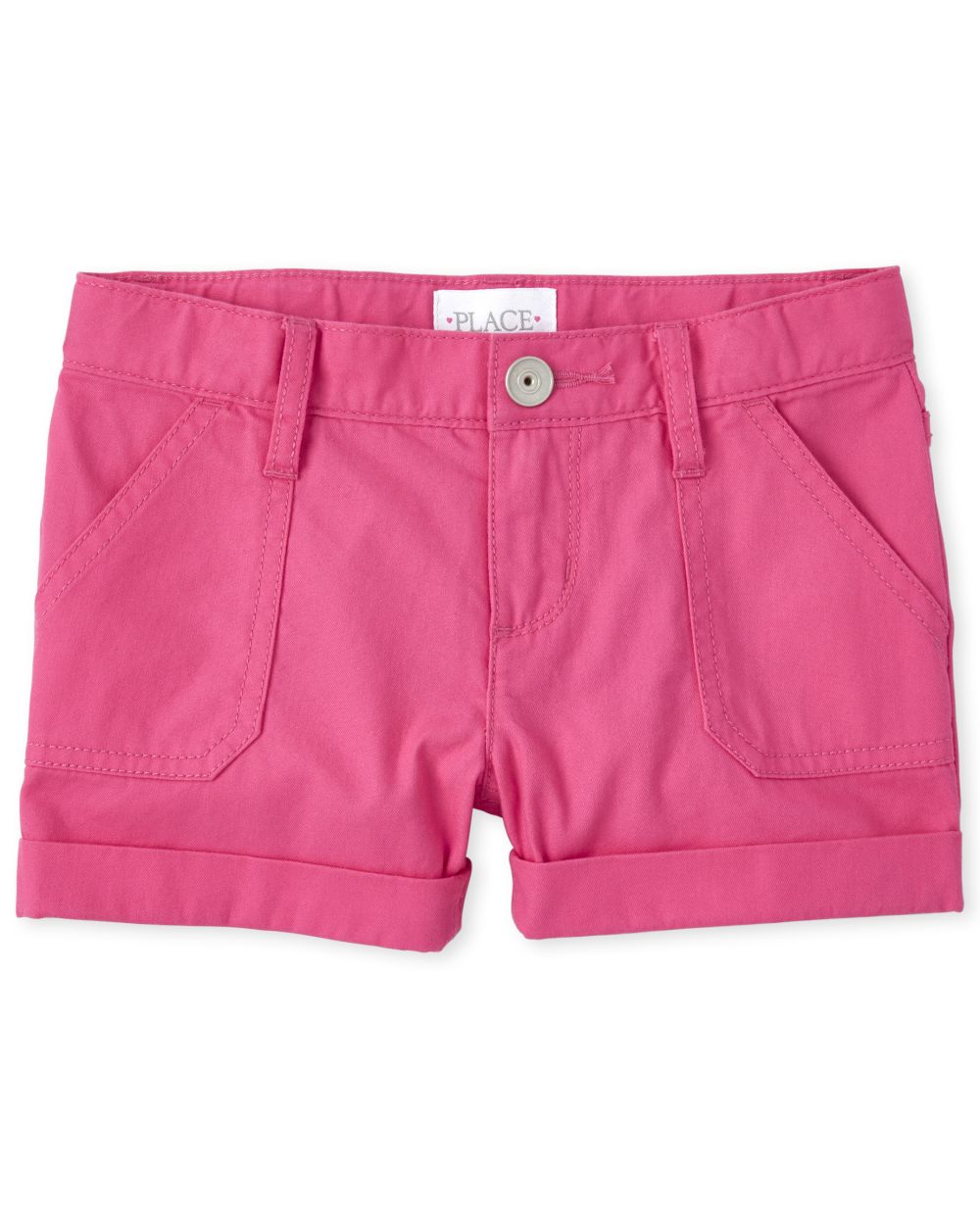 Girl's Raw Edge Twill Shorts in Lilac main image 1