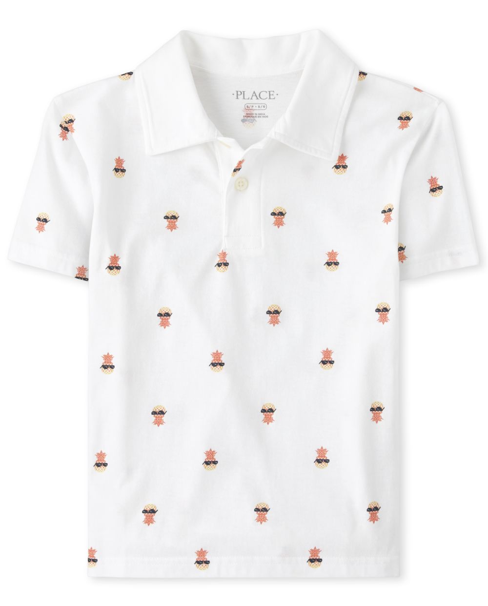 Boys Short Sleeve Print Jersey Polo