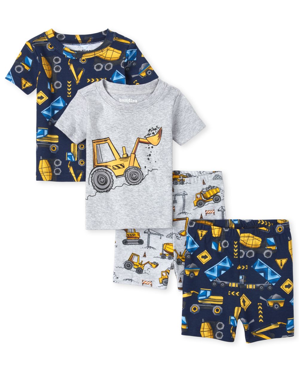Baby And Toddler Boys Short Sleeve Construction Print Snug Fit Cotton 4