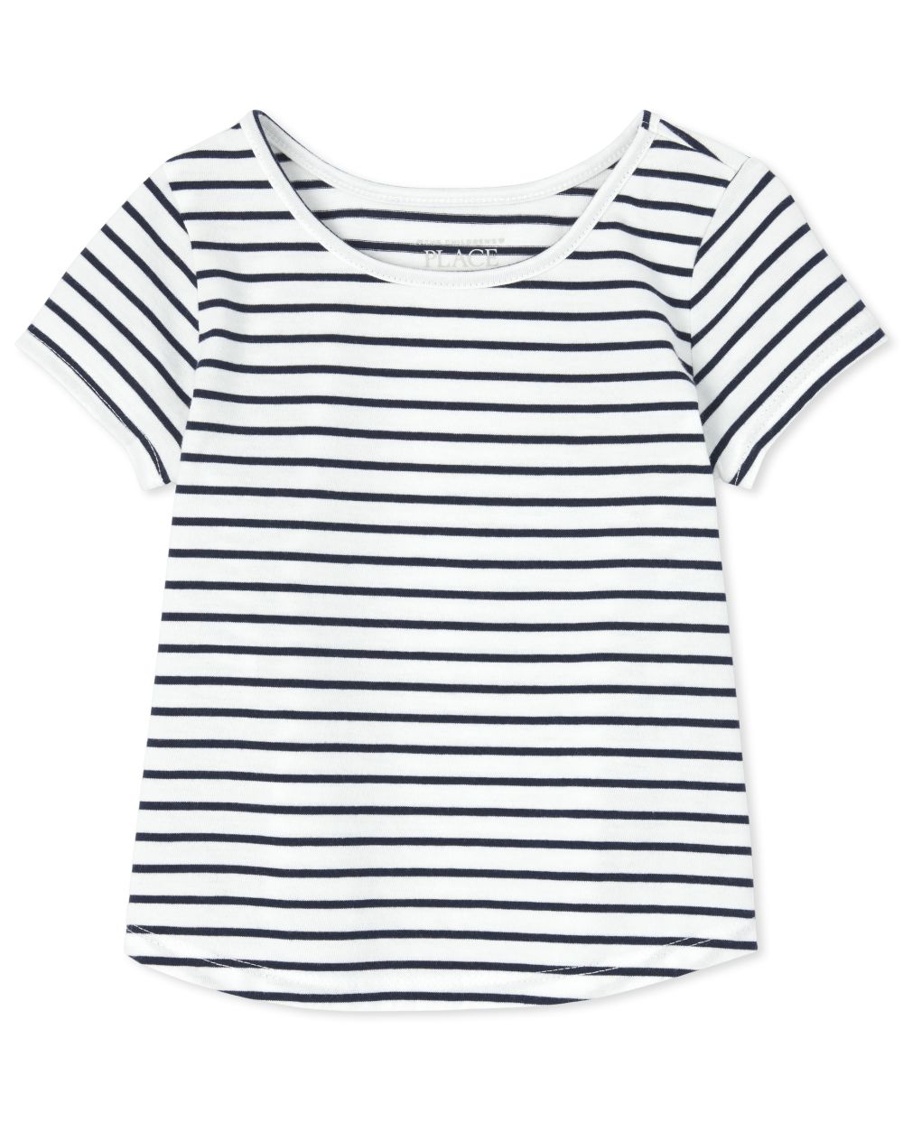 Baby And Toddler Girls Short Sleeve Striped Basic Layering Tee