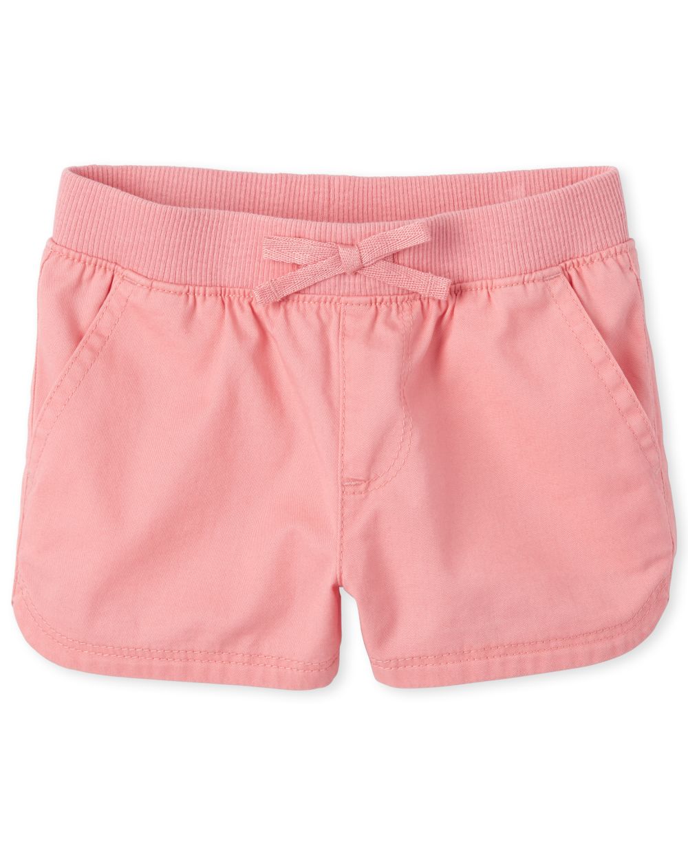 Baby And Toddler Girls Knit Waistband Woven Pull On Shorts