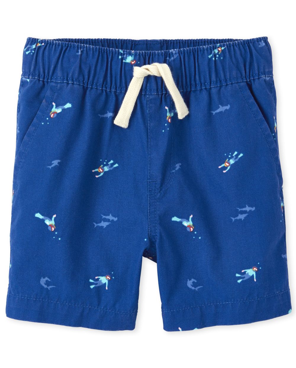 Baby And Toddler Boys Scuba Diver Print Woven Pull On Jogger Shorts