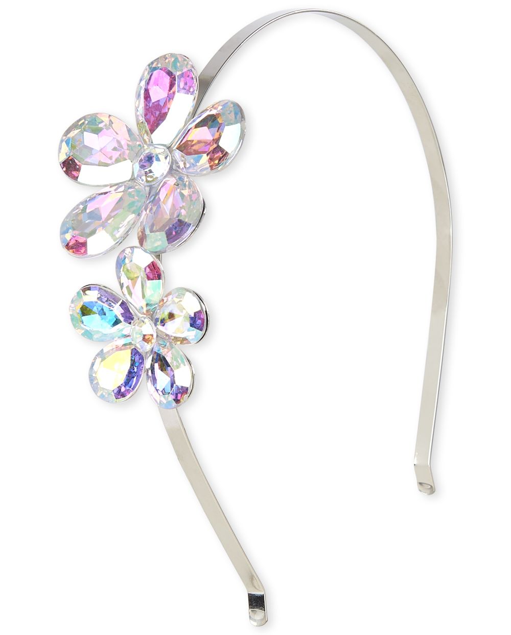 Girls Rhinestud Flower Metal Headband