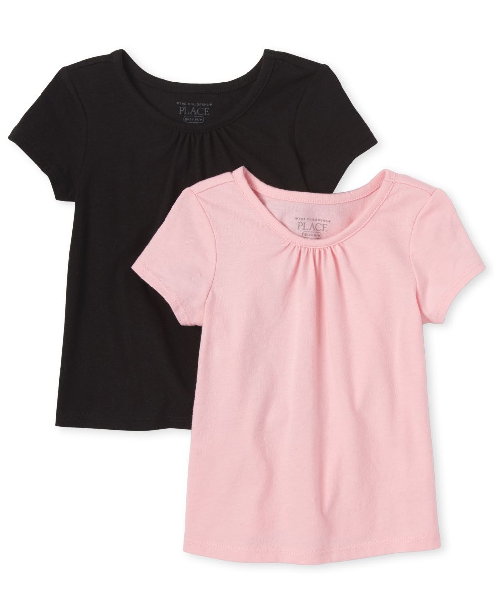 Baby And Toddler Girls Short Sleeve Basic Layering Tee 2Pack