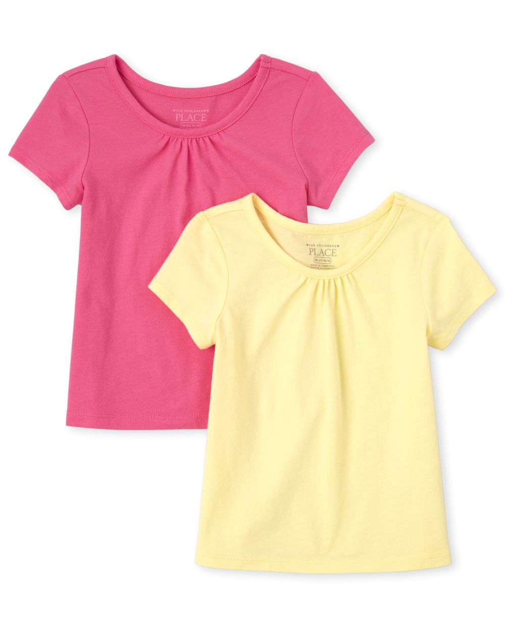 Baby And Toddler Girls Short Sleeve Basic Layering Tee 2Pack